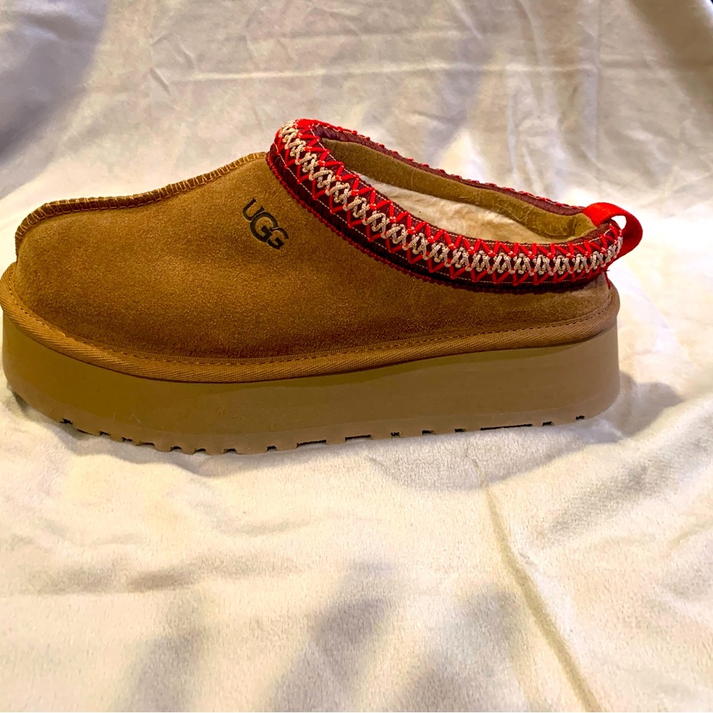 NEW WOMEN UGG TAZZ CHESTNUT SUEDE UPPER 1122553 wool slipper